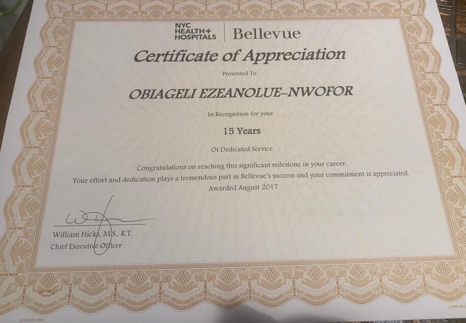 certificate of appreciation