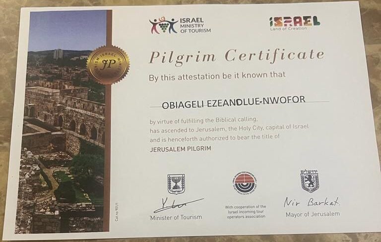 pilgrim certificate
